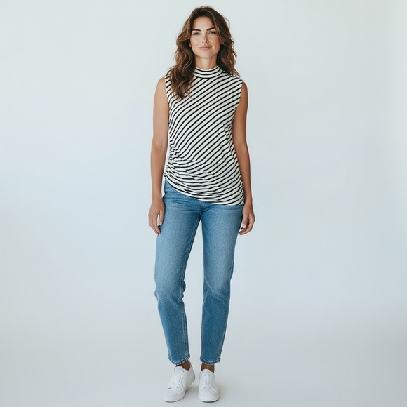 Striped Sleeveless Tank Top - Picture 1 of 5